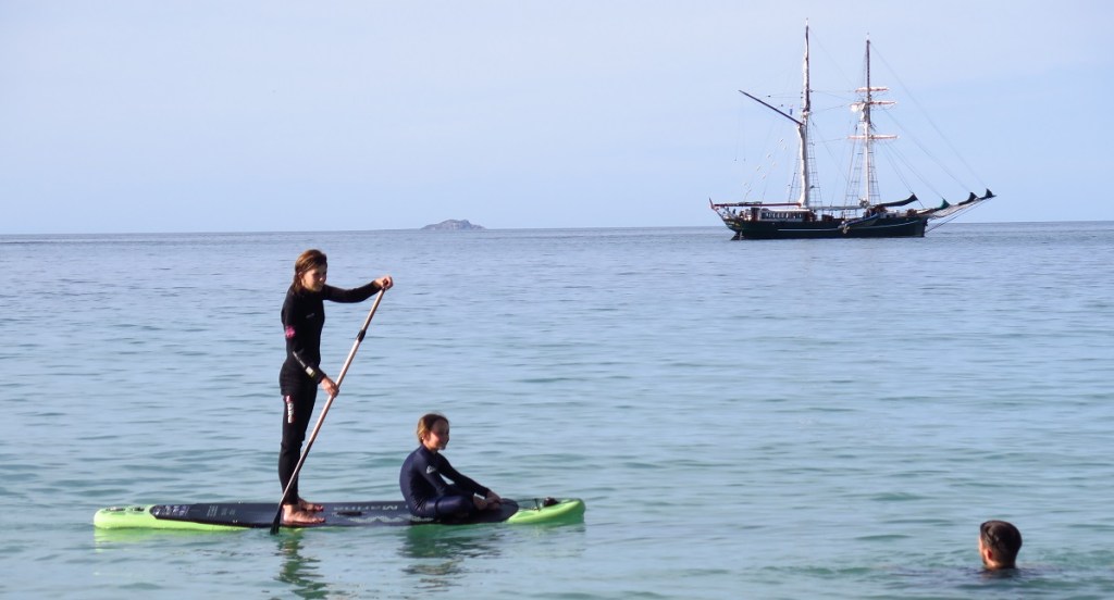Paddle boarding on Solway Lass