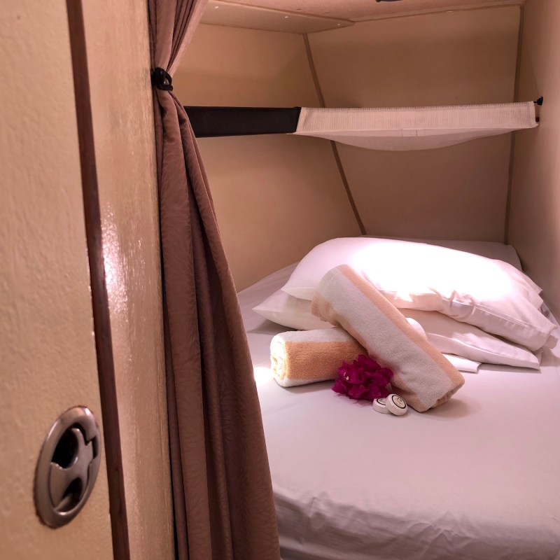 a bed is covered with snow