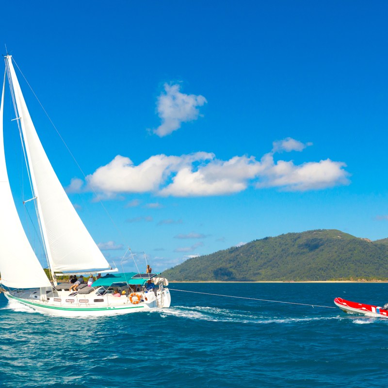 a small boat in a body of water
