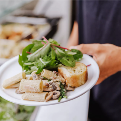 a plate of food on a table