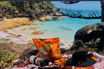 a person sitting on a rock near the ocean