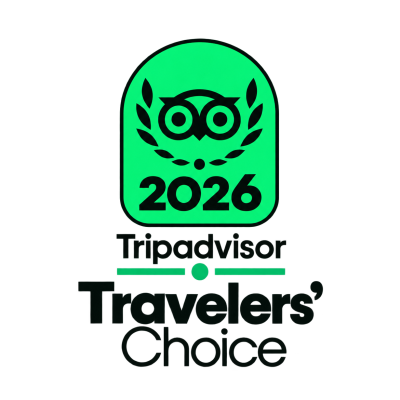 Tripadvisor 2026 Travelers' Choice logo with owl design.